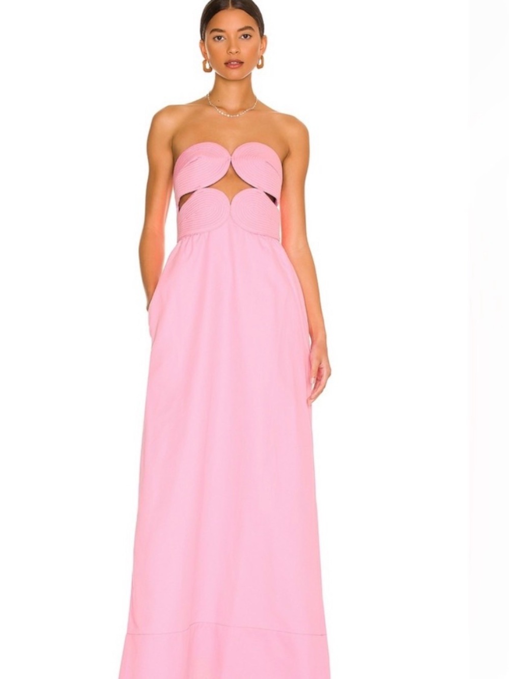 Adriana Degreas Strapless Pink Cutout Formal Dress